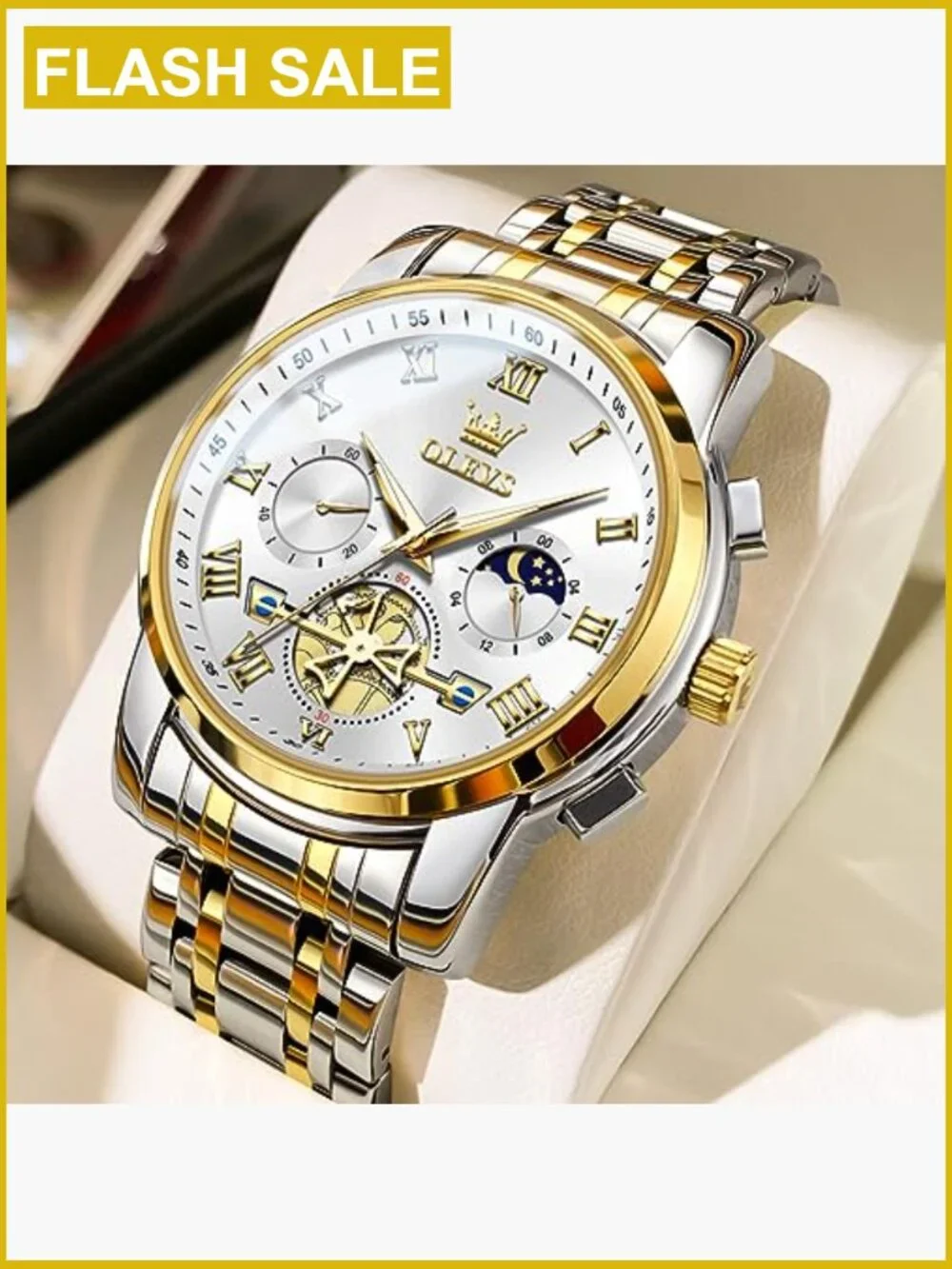 Luxury Stainless Steel Chronograph Men's Wristwatch Quartz